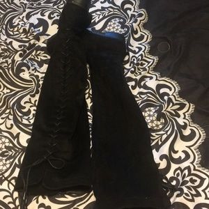 Fashion nova knee high black boots